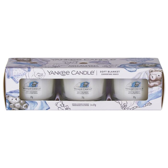 Yankee Candle - 3 Filled Votive Candles - Soft Blanket